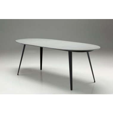 Tulum Dining Table Grey Epoxy with Black Powder Coated Steel - Lifestyle - Studio Shoot