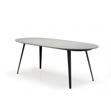 Mobital Tulum Dining Table Grey Epoxy with Black Powder Coated Steel Hover