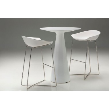 Mobital Maldives Bar Table White with Grey Epoxy Cement Base Hover