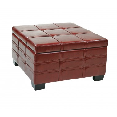 Detour Strap Ottoman - Crimson Red