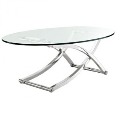 Modway Criss Coffee Table in Silver Clear Hover