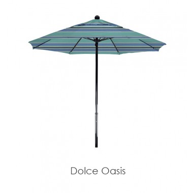 California Umbrella 7.5' Complete Fiberglass Market Umbrella P Open Black - Sunbrella