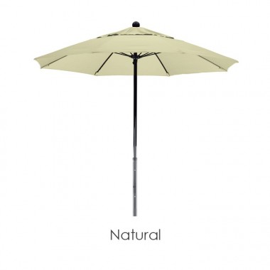 California Umbrella 7.5' Complete Fiberglass Market Umbrella P Open Black - Sunbrella Hover