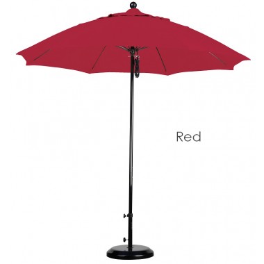 California Umbrella 9' Fiberglass Market Umbrella Pulley Open Black - Pacifica