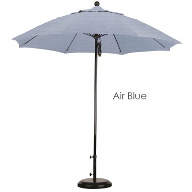 California Umbrella 9' Fiberglass Market Umbrella Pulley Open Black - Subrella