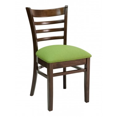 European Beechwood Wood Dining Chair - FLS-05S - Front with Green Cushion
