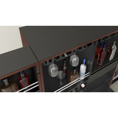 Furnitech Freestanding Bar in Brazillian Cherry & American Walnut Veneers Hover