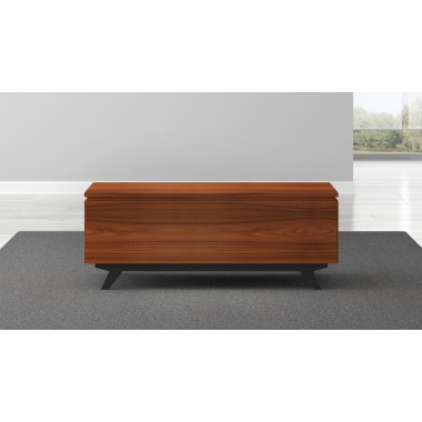 Furnitech Signature 48" Mid-Century Modern Coffee Table in Iron Wood - Closed