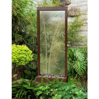 Bluworld Gardenfall Etched Bamboo Water Fountain - Small Hover