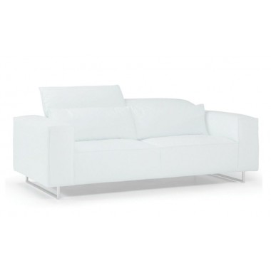 Bellini Modern Living Italian Home Giadia Loveseat With Adjustable Neck Rest Cushions Light Grey/Dark Grey/White  Hover
