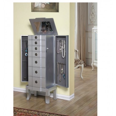 Trésor Jewelry Armoire - Silver