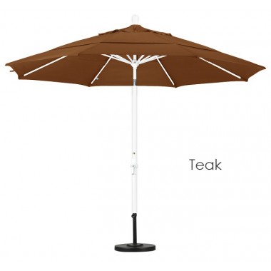 California Umbrella 11' Aluminum Market Umbrella Collar Tilt Matted White - Olefin
