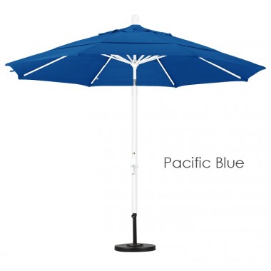 California Umbrella 11' Aluminum Market Umbrella Collar Tilt DV Matted White - Sunbrella