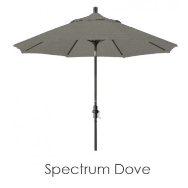 California Umbrella 9' Aluminum Market Umbrella Collar Tilt - Bronze - Sunbrella Hover