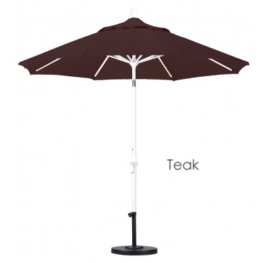 California Umbrella 9' Aluminum Market Umbrella Collar Tilt - Matted White - Olefin Hover