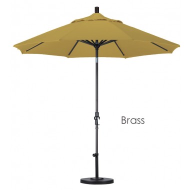 California Umbrella 9' Aluminum Market Umbrella Collar Tilt - Matted Black - Sunbrella