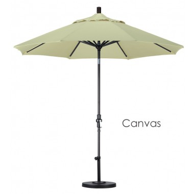 California Umbrella 9' Aluminum Market Umbrella Collar Tilt - Matted Black - Pacifica