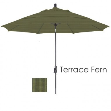 California Umbrella 11' Aluminum Market Umbrella Collar Tilt DV Bronze - Olefin Hover
