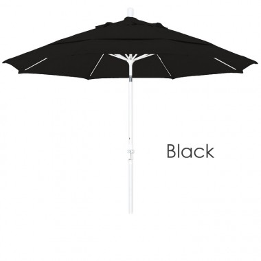 California Umbrella 11' Fiberglass Market Umbrella Collar Tilt DV Matted White - Olefin