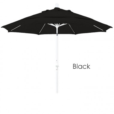 California Umbrella 11' Fiberglass Market Umbrella Collar Tilt DV Matted White - Pacifica Hover