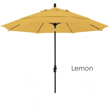 California Umbrella 11' Fiberglass Market Umbrella Collar Tilt DV Matted White - Olefin