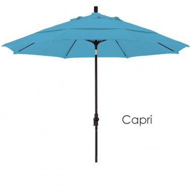 California Umbrella 11' Fiberglass Market Umbrella Collar Tilt DV Matted White - Pacifica Hover