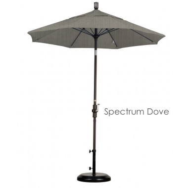 California Umbrella 7.5' Fiberglass Market Umbrella Collar Tilt - Bronze - Sunbrella Hover