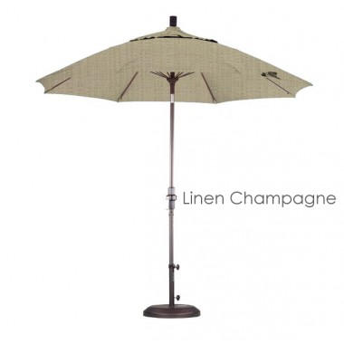 California Umbrella 9' Fiberglass Market Umbrella Collar Tilt Bronze - Sunbrella Hover