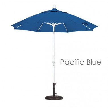 California Umbrella 9' Fiberglass Market Umbrella Collar Tilt M White - Sunbrella