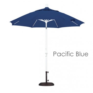 California Umbrella 9' Fiberglass Market Umbrella Collar Tilt M White - Olefin Hover