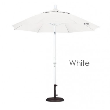 California Umbrella 9' Fiberglass Market Umbrella Collar Tilt M White - Olefin