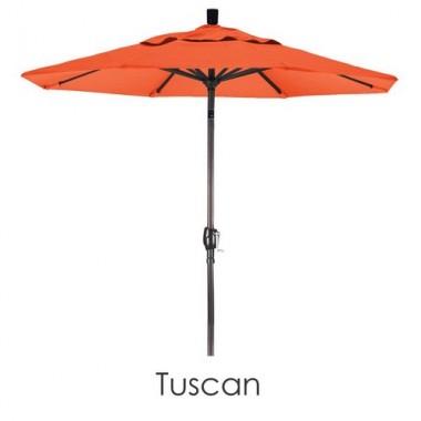 California Umbrella 7.5' Aluminum Market Umbrella Push Tilt Bronze - Sunbrella Hover