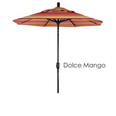 California Umbrella 7.5' Aluminum Market Umbrella Push Tilt M Black - Sunbrella