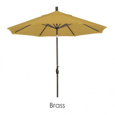 California Umbrella 9' Aluminum Market Umbrella Push Tilt - Bronze - Sunbrella