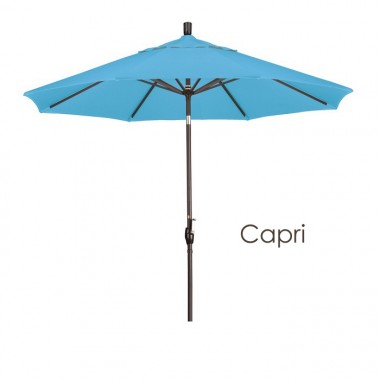 California Umbrella 9' Aluminum Market Umbrella Push Tilt - Bronze - Pacific Hover