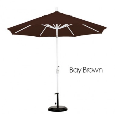 California Umbrella 9' Aluminum Market Umbrella Push Tilt - M White - Sunbrella