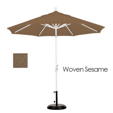 California Umbrella 9' Aluminum Market Umbrella Push Tilt - M White - Olefin