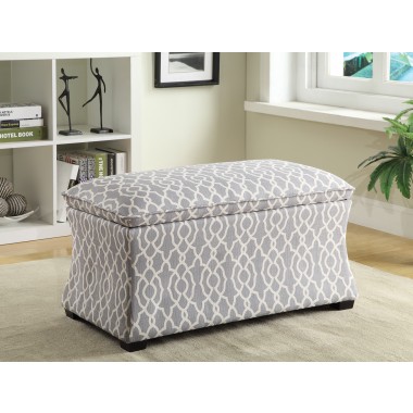 Hourglass Storage Ottoman - Abby Geo Grey 