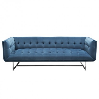 Diamond Sofa Hollywood Tufted Sofa in Royal Blue Velvet