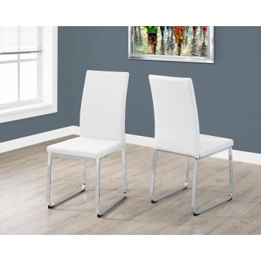 Monarch Specialties Dining Chair - 2pcs / 38"H / Chrome Hover