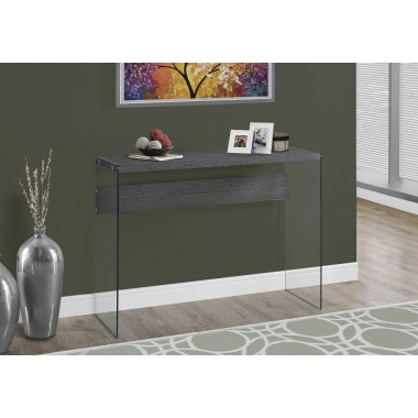 Console Table - Grey With Tempered Glass