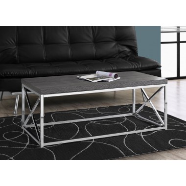 Coffee Table - Grey With Chrome Metal