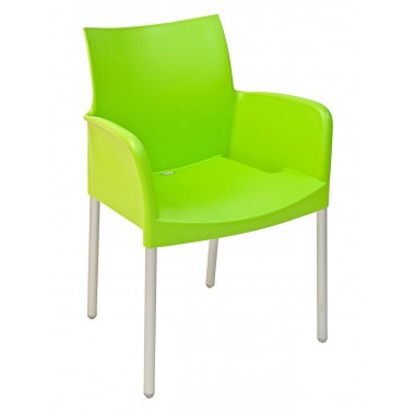 Florida Seating Polypropylene Shell With Aluminum Legs Side Chair - ICE-A Hover