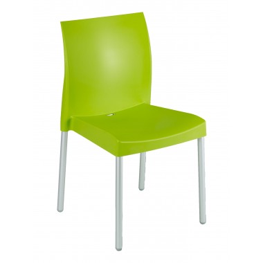 Polypropylene Shell With Aluminum Legs Side Chair - WIC-10 - Leaf