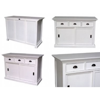 Nova Solo HALIFAX White Mahogany Buffet with 3 Drawers and 2 Sliding Doors Hover