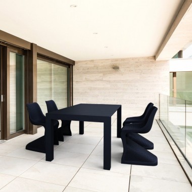 Compamia Bloom Extendable 5-Piece Patio Dining Set  - Black