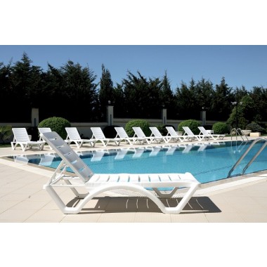 Aqua Pool Chaise Lounge White