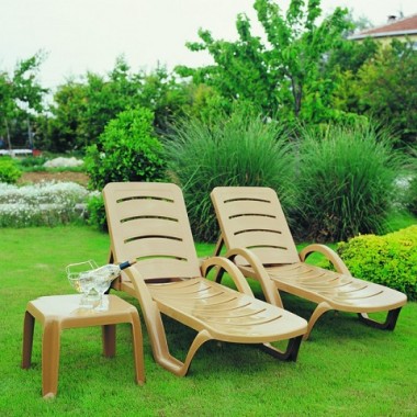 Sunrise Pool Chaise Lounge Teak Brown