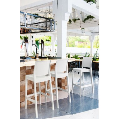 Maya Resin Barstool White - Lifestyle Shot