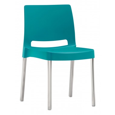Molded Polypropylene With Aluminum Legs Side Chair - JOI-AQUA